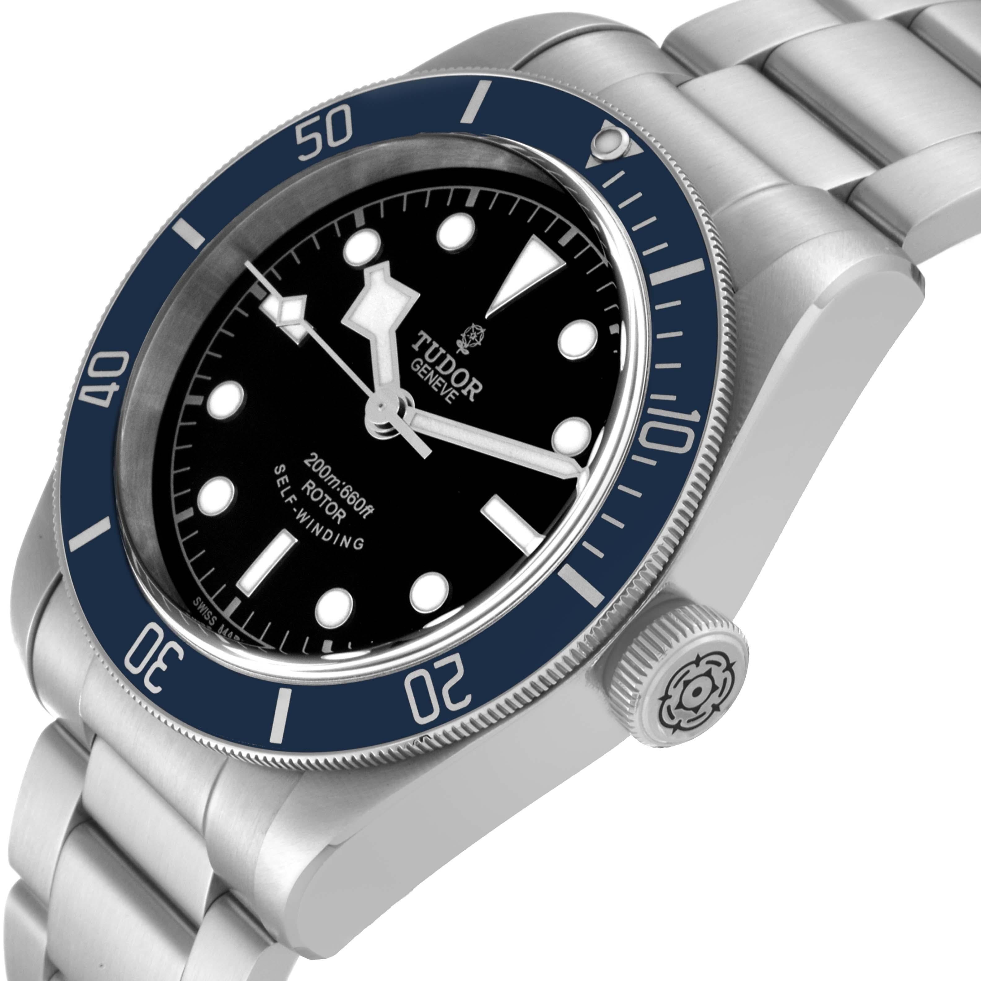 Tudor Heritage Black Bay Blue Bezel Steel Watch 79220B Box Card 1