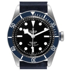 Tudor Heritage Black Bay Blue Bezel Steel Watch 79220b Box Card