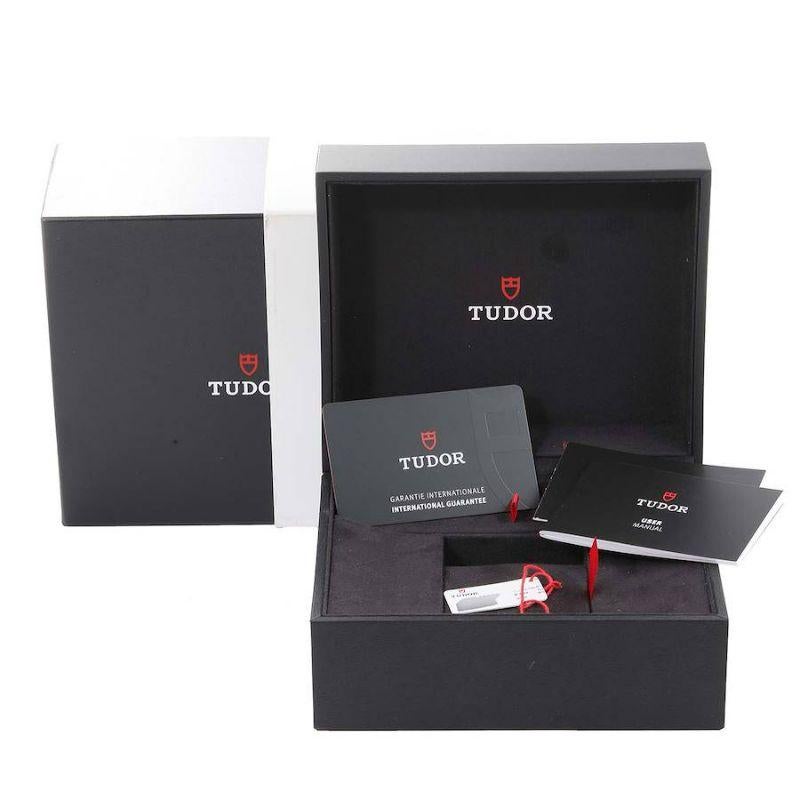 Tudor Heritage Schwarz Bay Fifty-Eight Blue Dial Stahl-Herrenuhr 79030 Box Card im Angebot 7