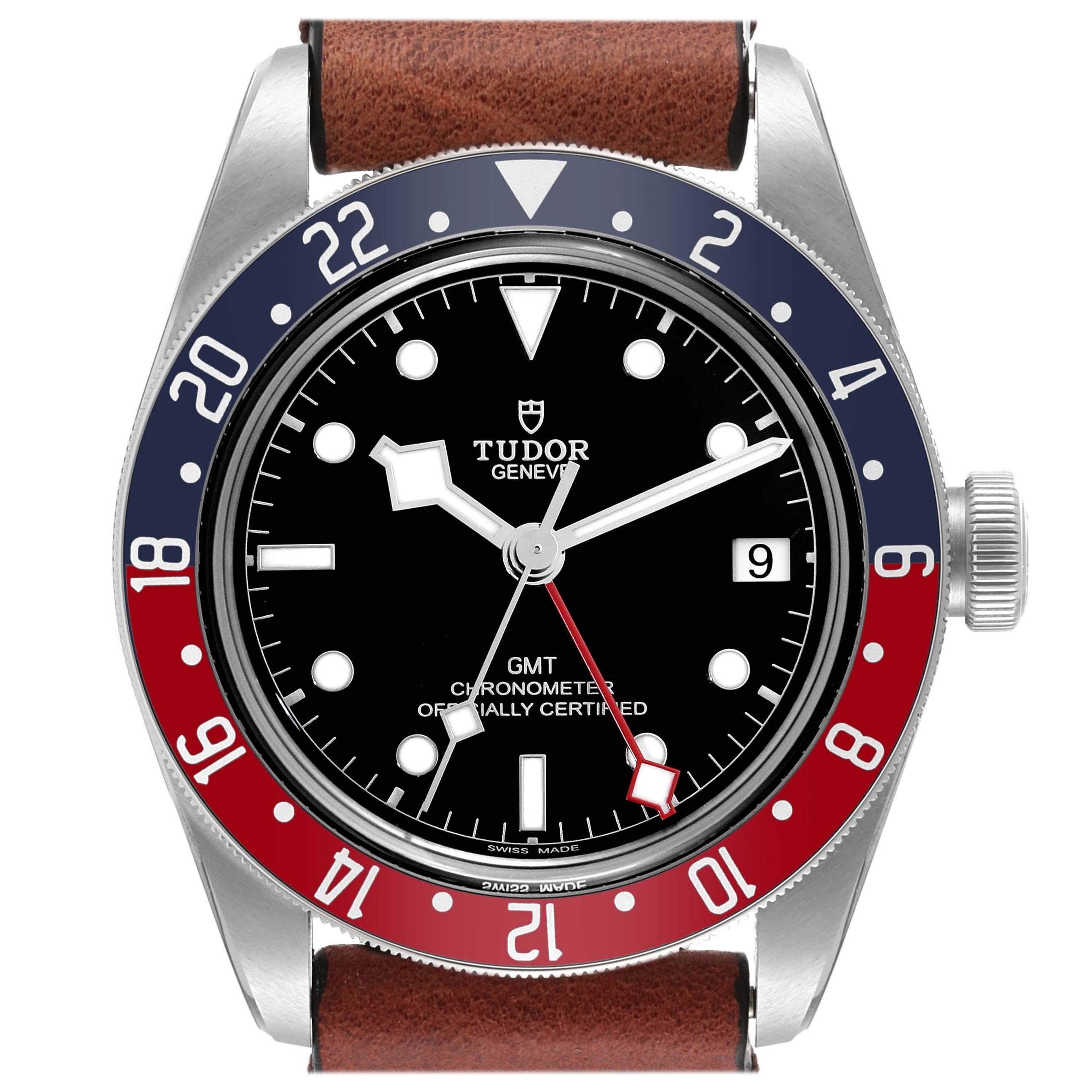 Tudor Heritage Black Bay GMT Pepsi Bezel Steel Mens Watch 79830RB Box Card