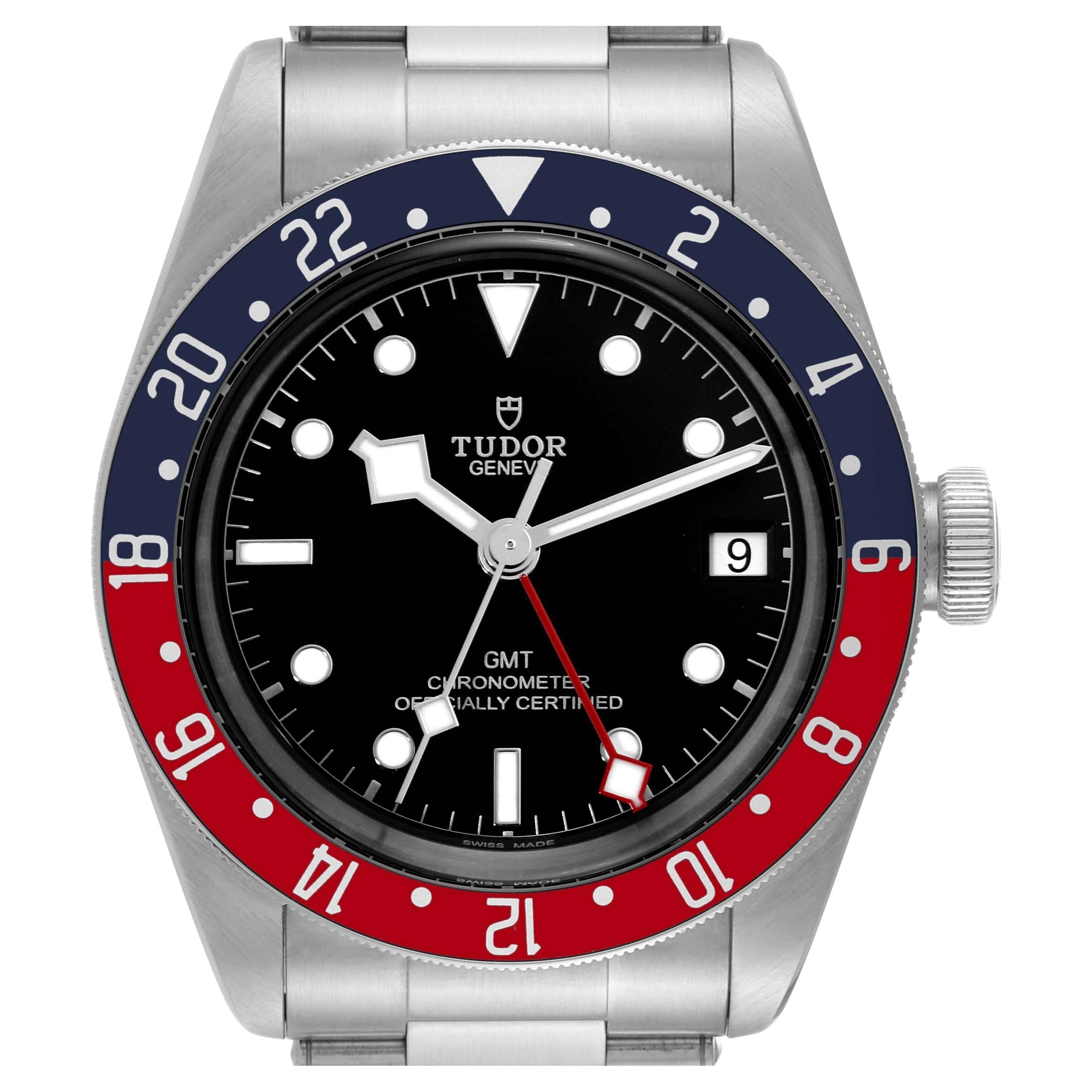 Tudor Heritage Black Bay GMT Pepsi Bezel Steel Mens Watch 79830RB Box Card