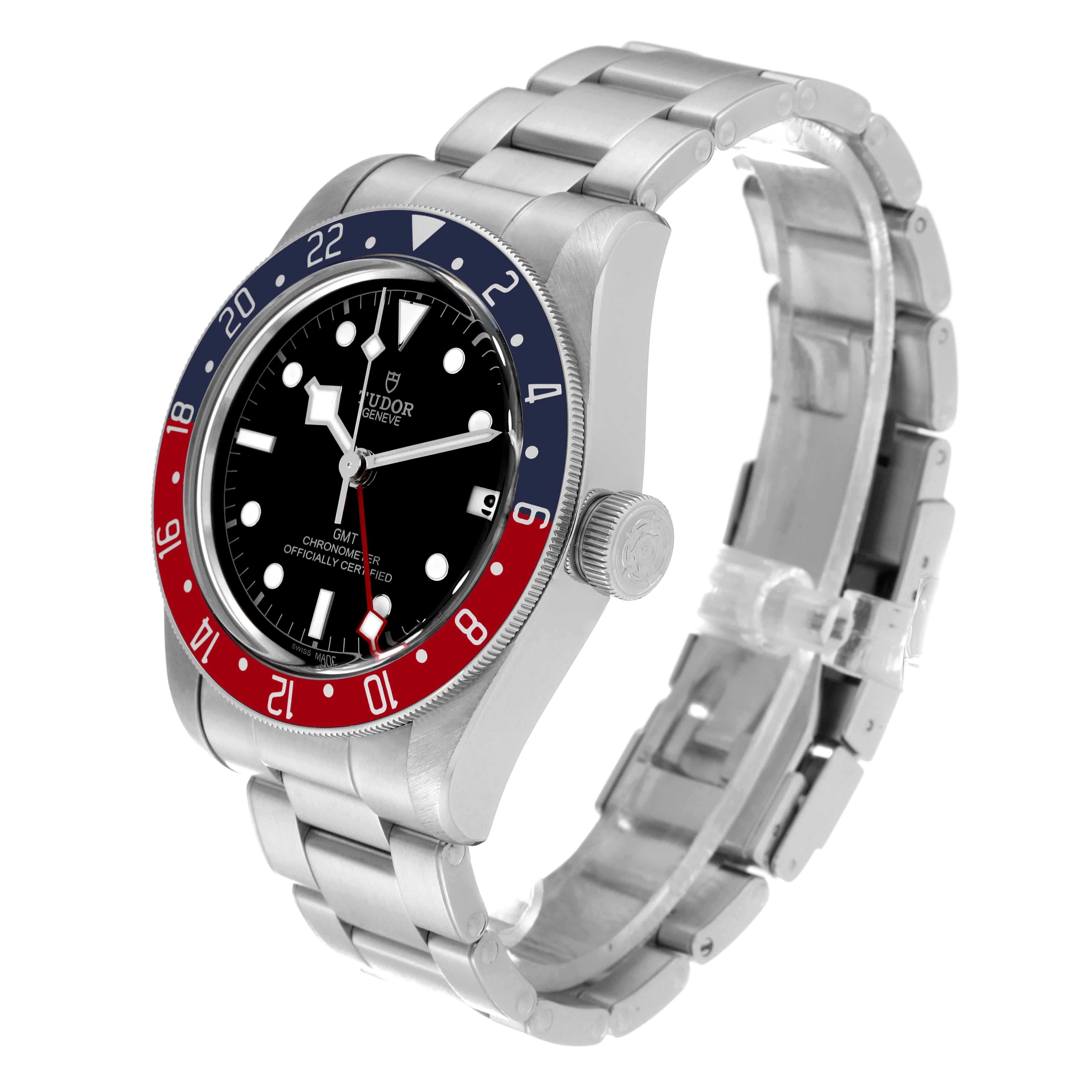 Tudor Heritage Black Bay GMT Pepsi avec lunette en acier pour hommes 79830RB en vente 5