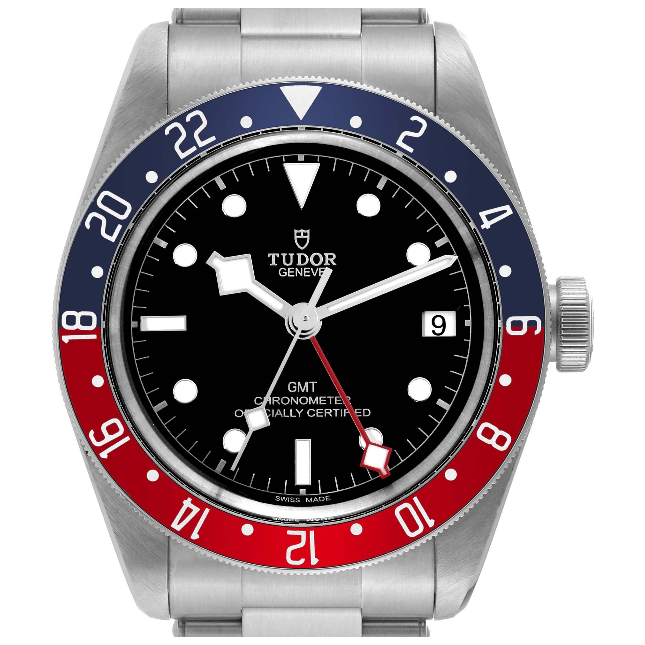 Tudor Heritage Black Bay GMT Pepsi Bezel Steel Mens Watch 79830RB