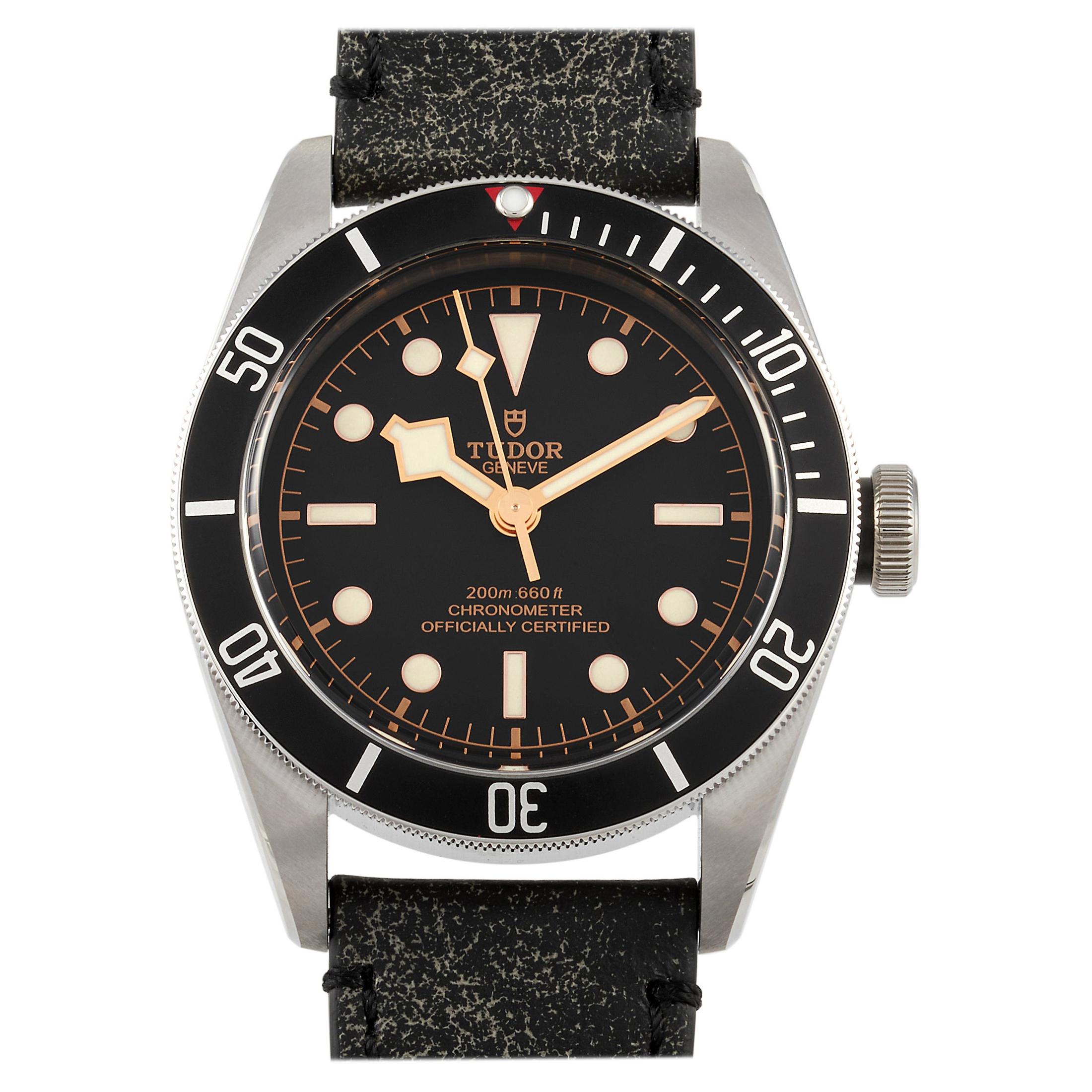 Tudor Heritage Black Bay Leather Watch 79230N
