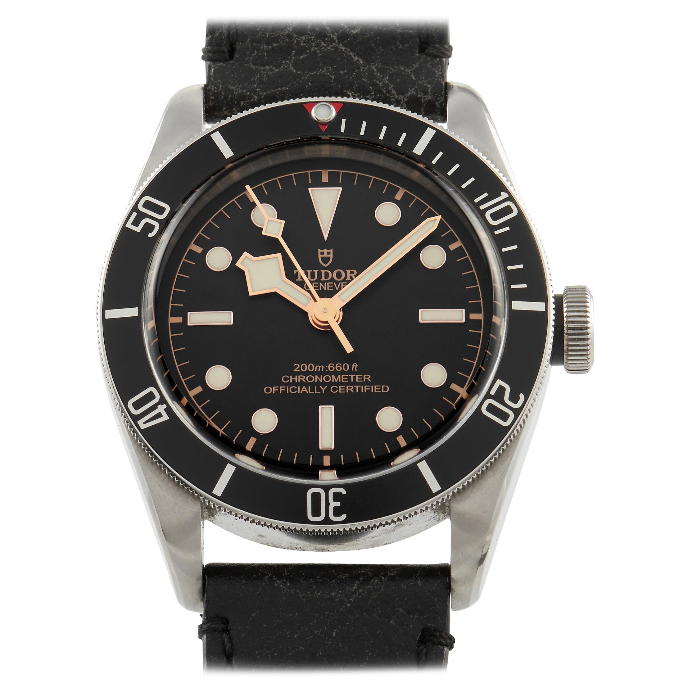 Tudor Heritage Black Bay Leather Watch 79230N