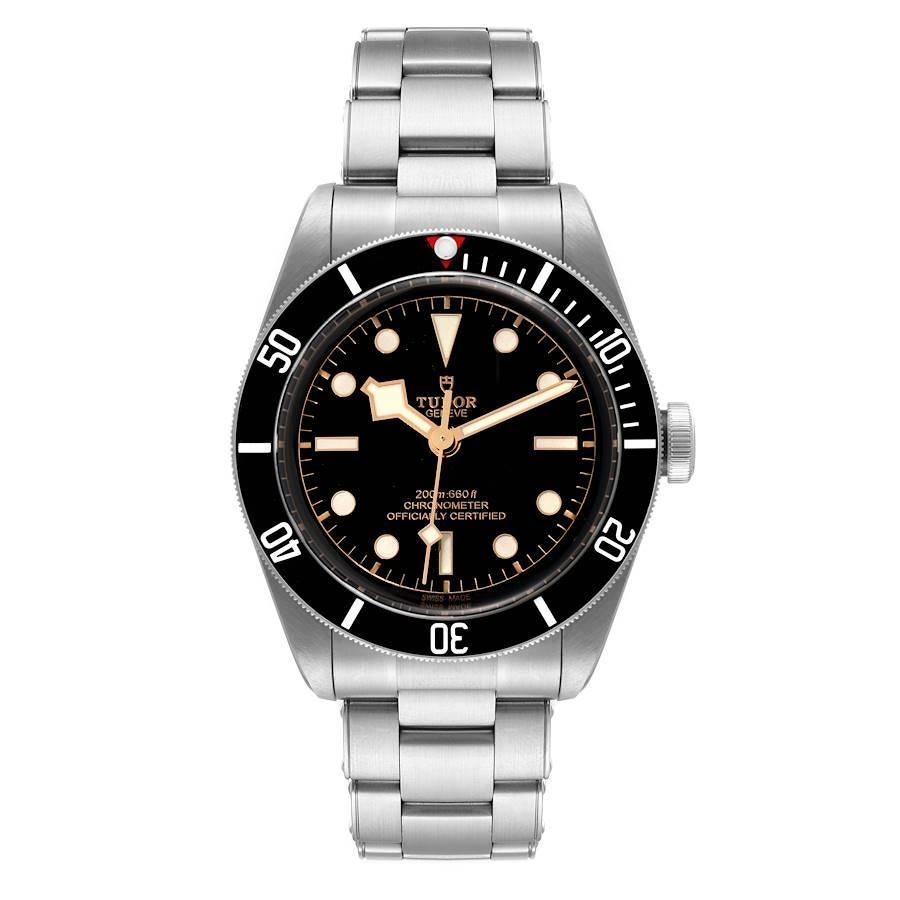Tudor Heritage Black Bay Edelstahl Herrenuhr 79230 Ungetragen. Automatisches Uhrwerk mit Selbstaufzug. Austerngehäuse aus Edelstahl mit einem Durchmesser von 41,0 mm. Tudor-Logo auf einer Krone. Unidirektional drehbare Lünette aus Edelstahl mit