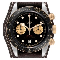Tudor Heritage Black Bay Steel Yellow Gold Mens Watch 79363 Box Card