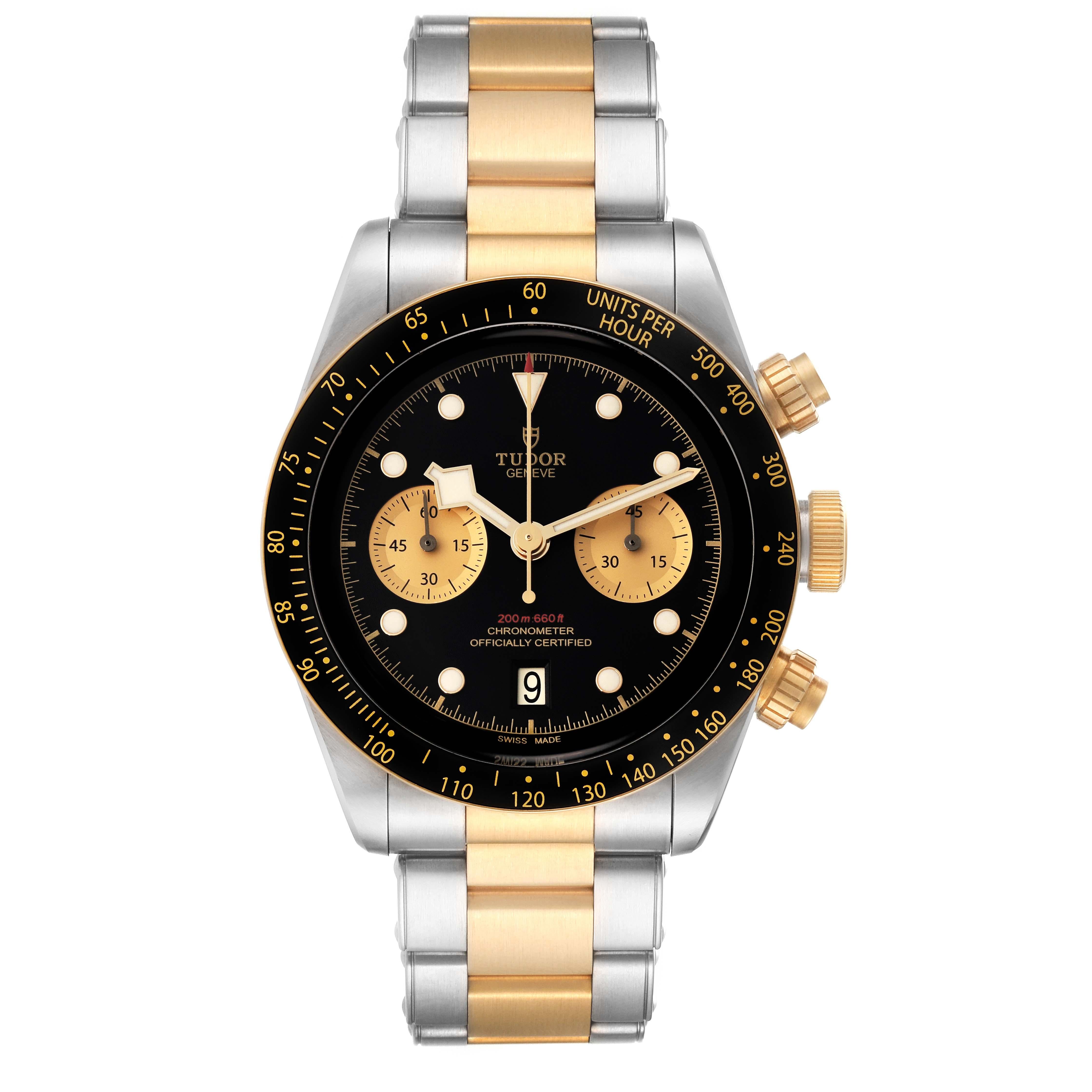 Tudor Heritage Black Bay Steel Yellow Gold Mens Watch 79363 Unworn. Automatic self-winding movement. Stainless steel and 18K yellow gold oyster case 41 mm in diameter. Tudor logo on a crown. 18k yellow gold bezel with a black anodised aluminium ring