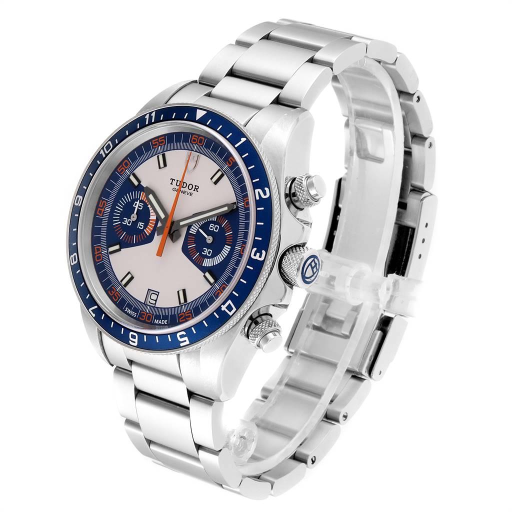 Tudor Heritage Chrono Blue Stainless Steel Men's Watch 70330 Box Card For Sale 1