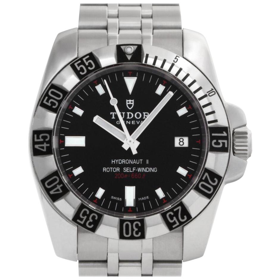 Tudor Hydronaut ii 20030 Stainless Steel Black Dial Automatic Watch For Sale