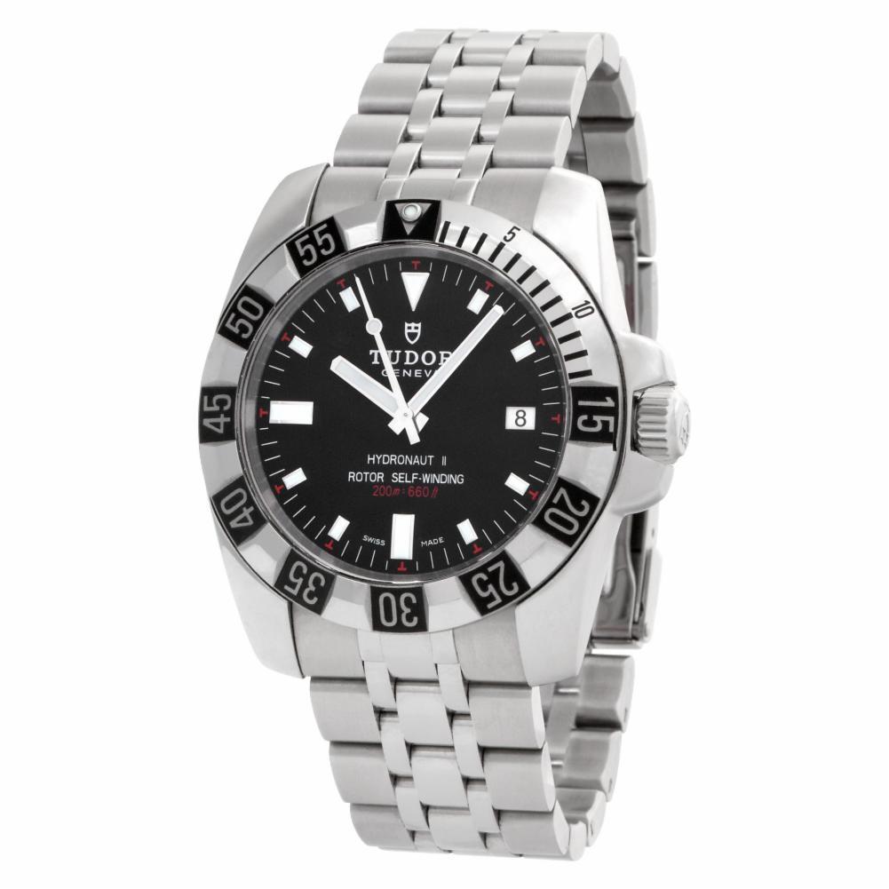 Tudor Hydronaut II stainless steel. Automatic with sweep seconds and date. Ref 20030. Circa 2010s. Fine Pre-owned Tudor Watch. Certified preowned Sport Tudor Hydronaut II 20030 watch is made out of Stainless steel on a Stainless Steel bracelet with