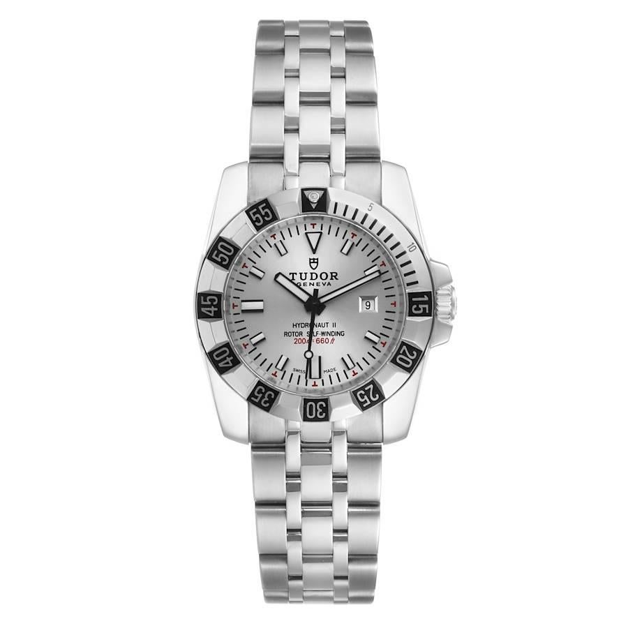 Tudor Hydronaut II Stainless Steel Silver Dial Ladies Watch 24030 Unworn. Automatic self-winding movement. Stainless steel round case 31.0 mm in diameter. Tudor logo on a crown. Unidirectional rotating stainless steel bezel. Scratch resistant