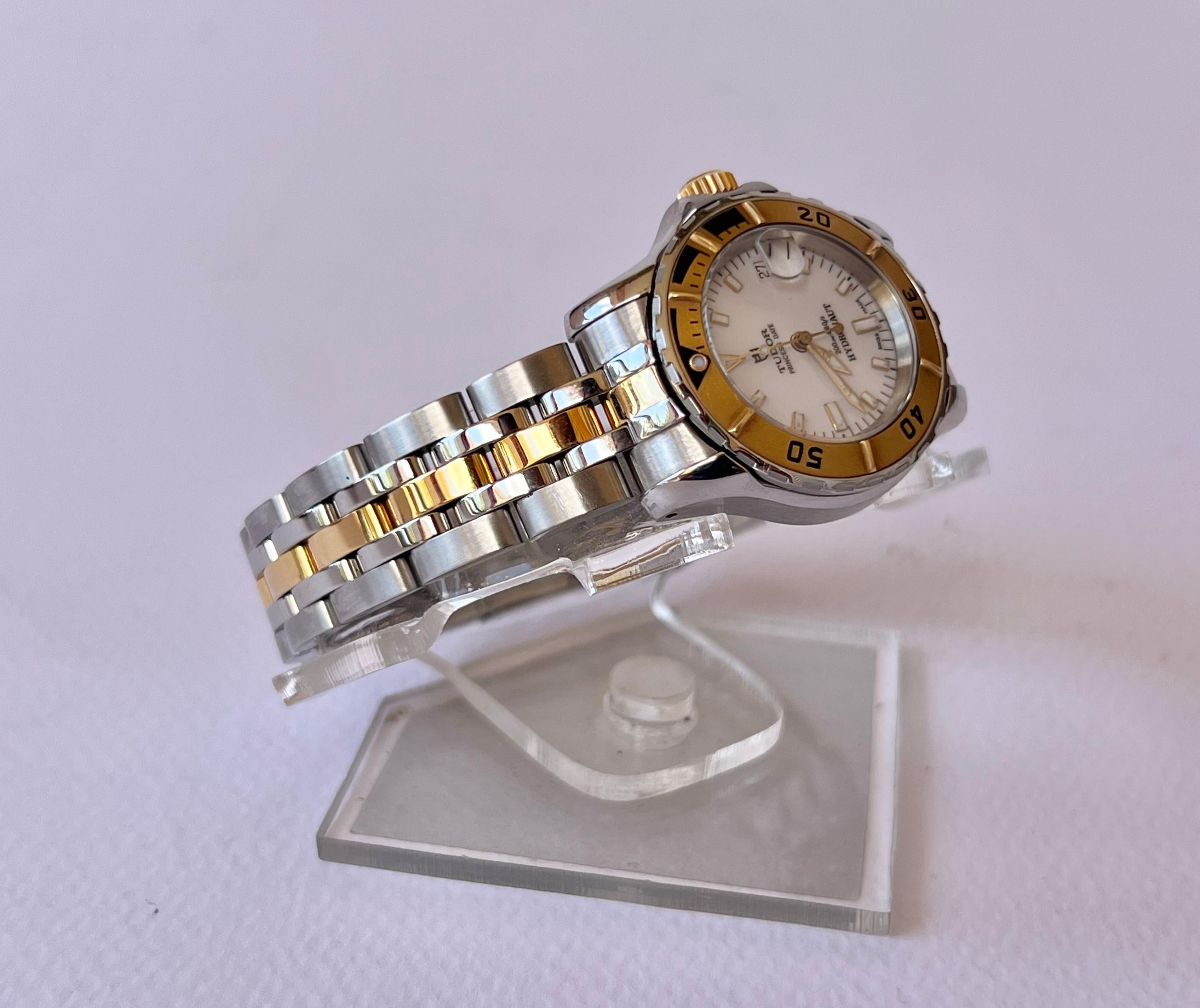 Tudor Hydronaut Princess Date Gold Bezel Steel & Gold Watch For Sale 5
