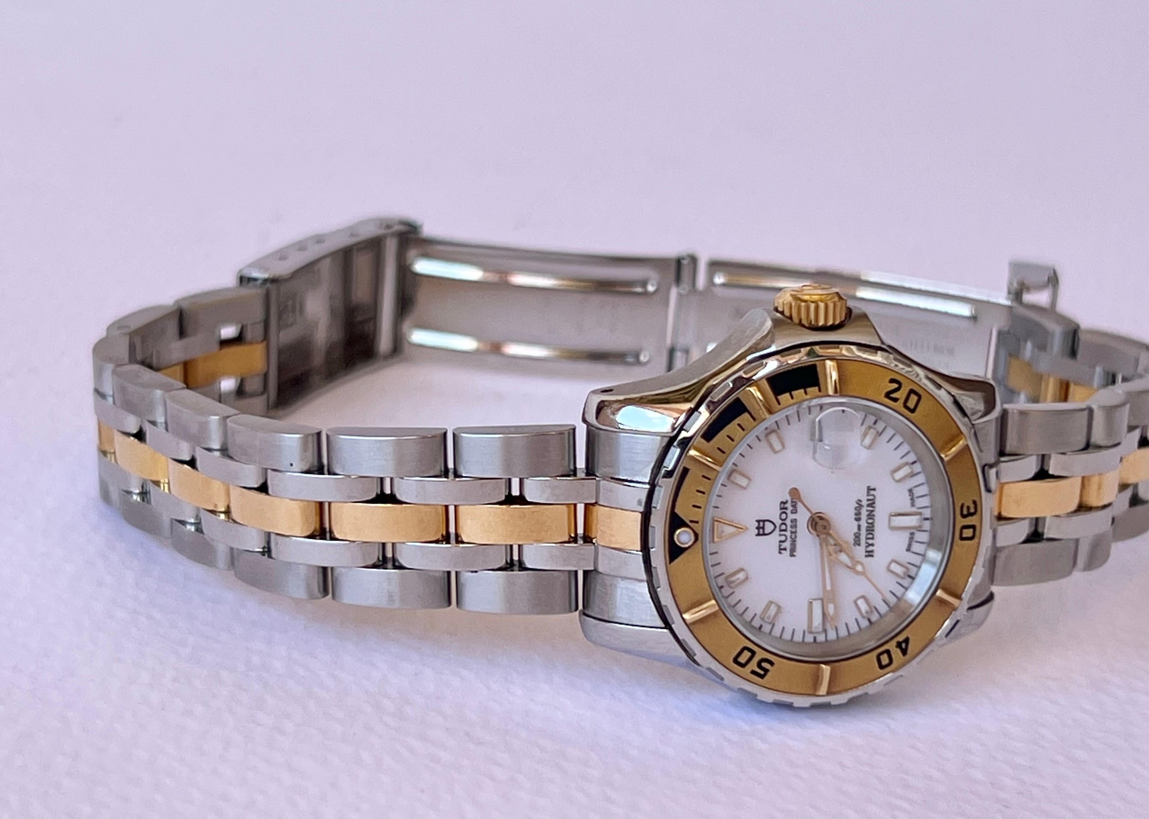 Tudor Hydronaut Princess Date Gold Bezel Steel & Gold Watch For Sale 12