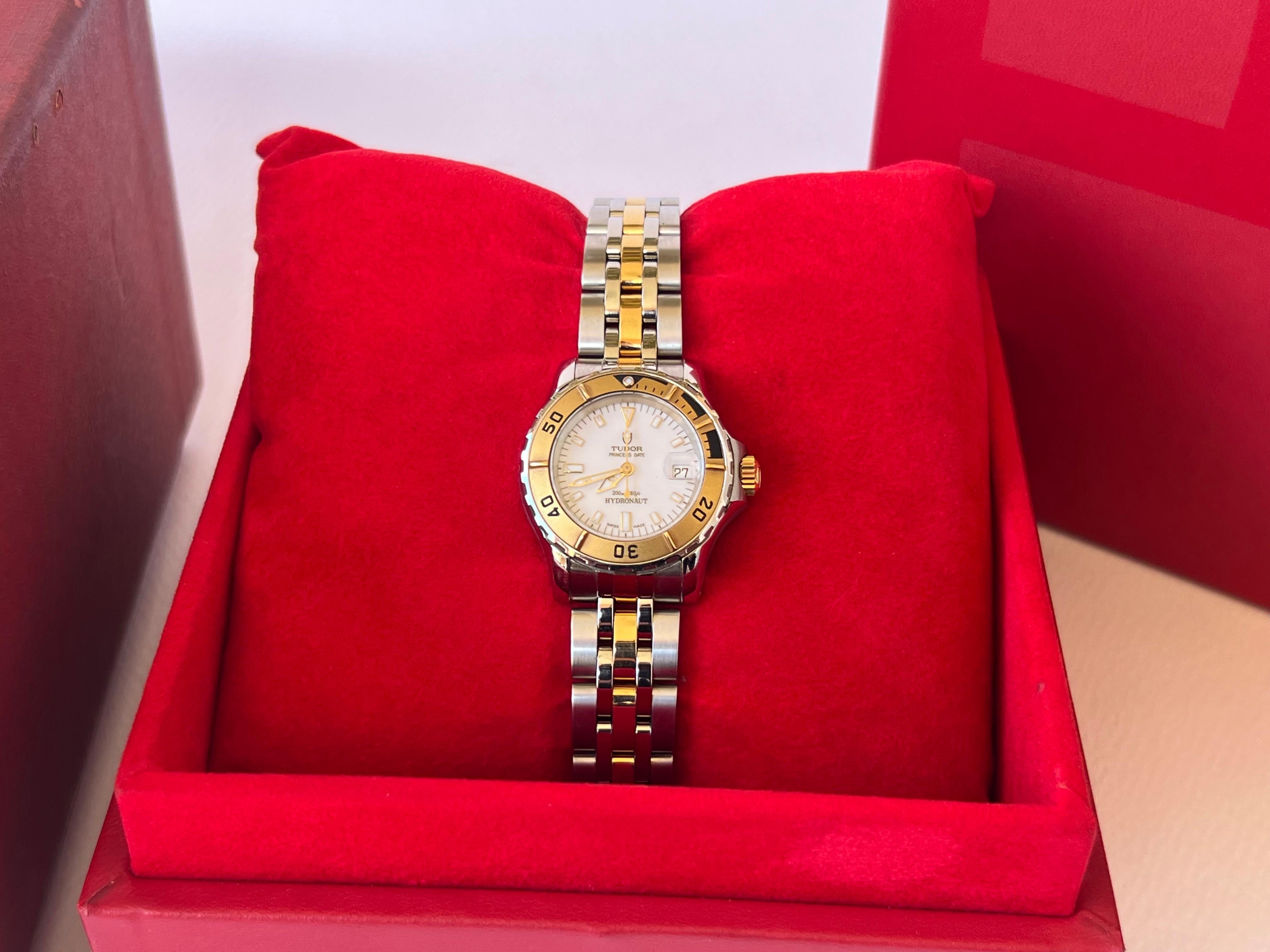 Tudor Hydronaut Princess Date Gold Bezel Steel & Gold Watch In Good Condition For Sale In Toronto, CA