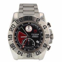 Tudor Iconaut Steel Automatic Black and Red Chronograph Watch 20400