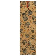Tudor-Inspired Cream and Green Wool Floral Runner
