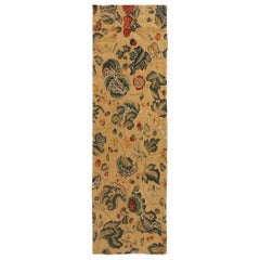 Tapis floral en laine crème et vert d'inspiration Tudor