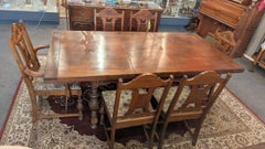 Tavolo da pranzo e 6 sedie Tudor Jacobean
