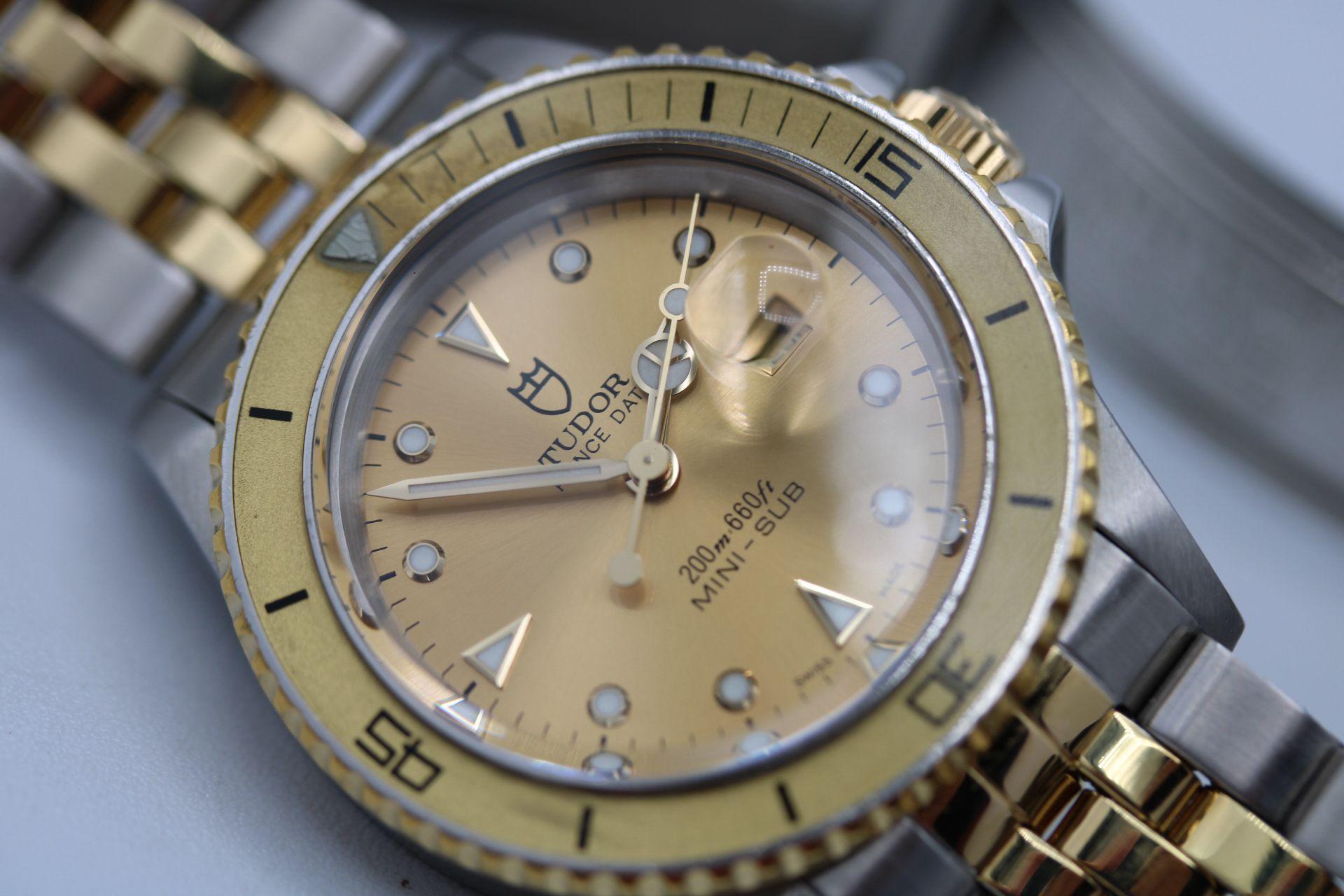 Tudor Mini Sub  33mm  Steel & Gold  Champagne Dial  Serviced by Tudor (2025) For Sale 8