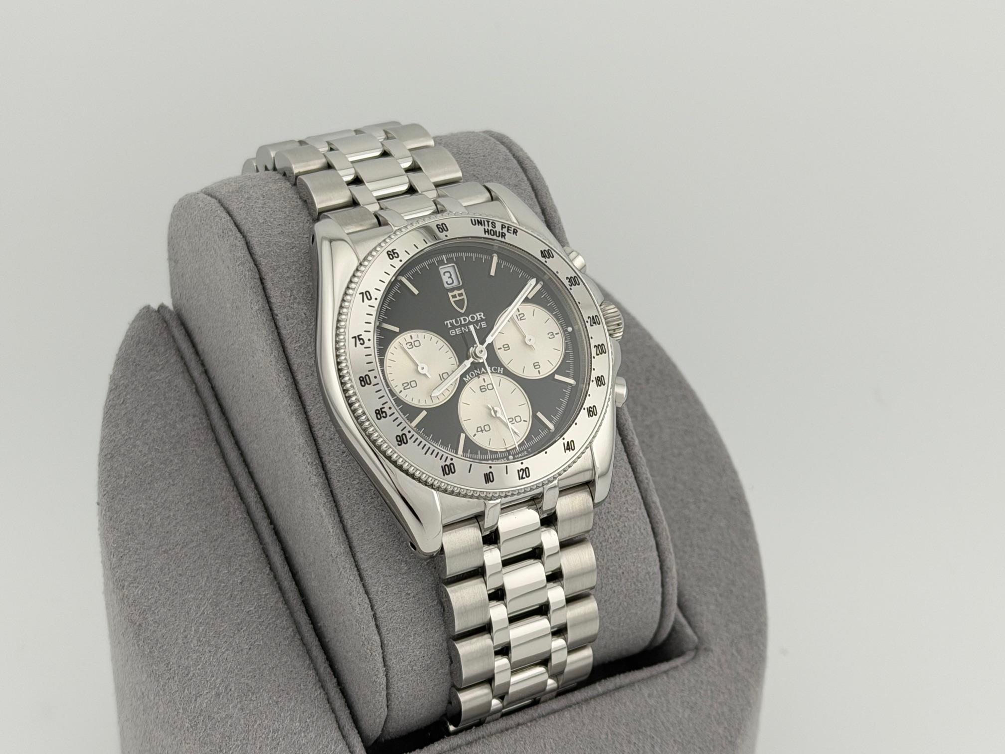 Tudor Monarch 15900 36mm Reverse Panda Black White Dial Chronograph ...
