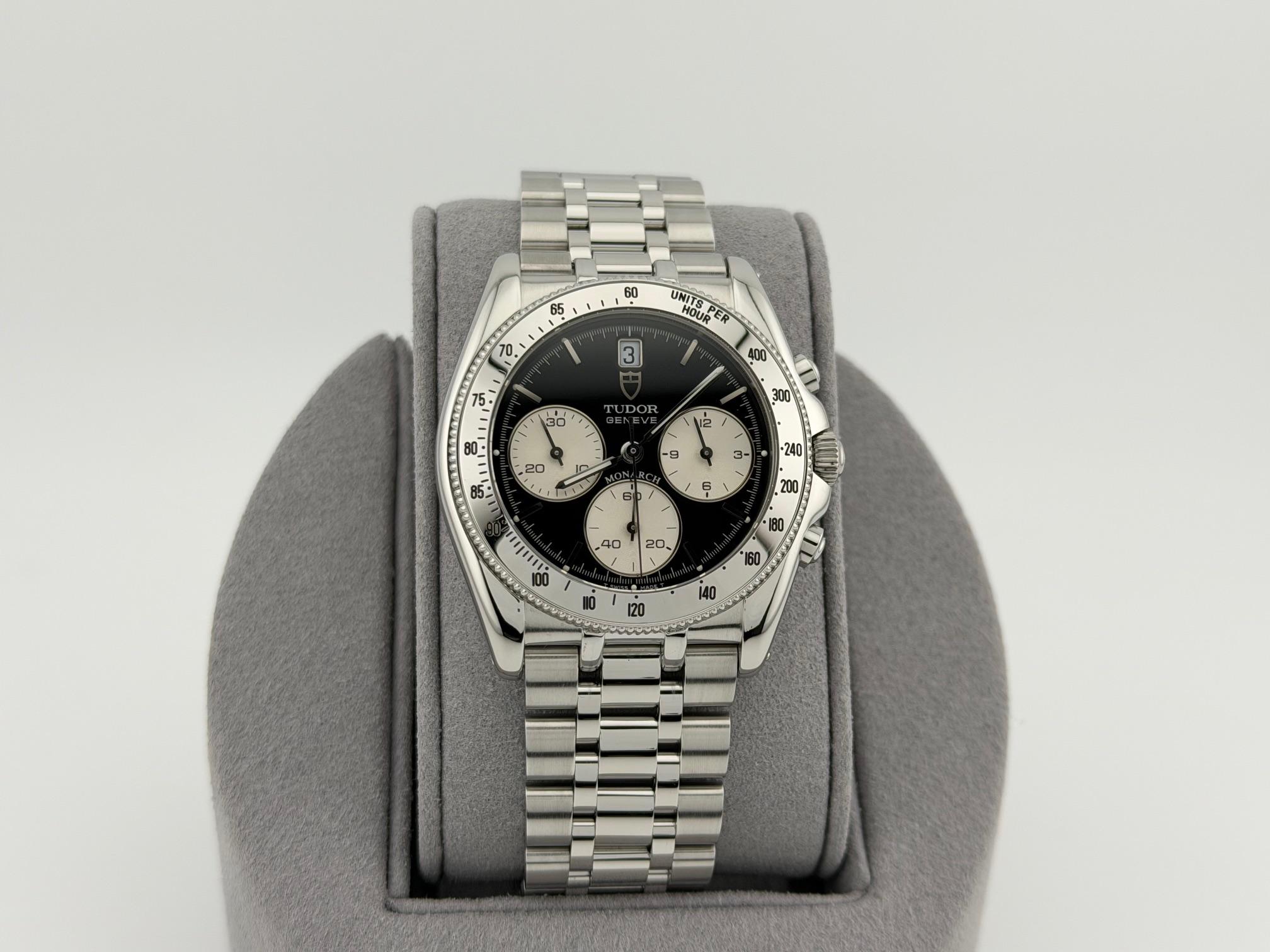 Tudor Monarch 15900 36mm Reverse Panda Black White Dial Chronograph ...
