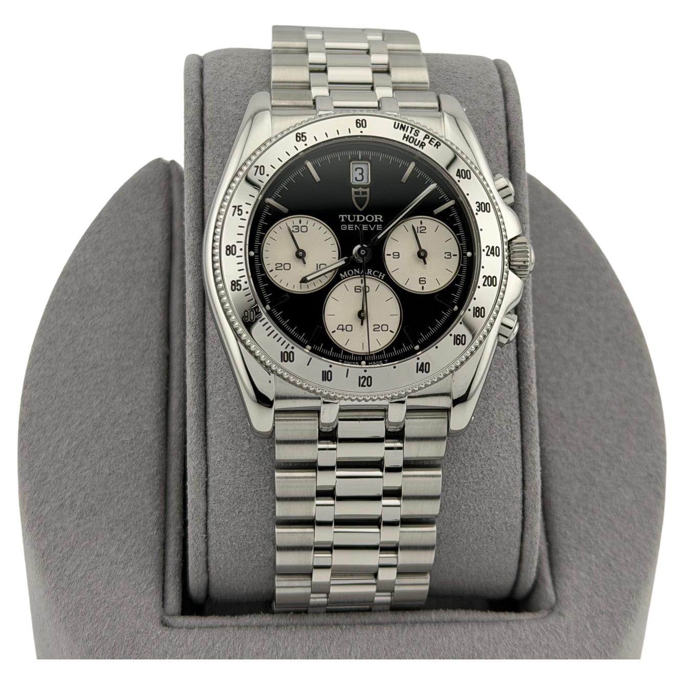 Tudor Monarch 15900 36mm Reverse Panda Black White Dial Chronograph Steel en venta