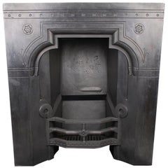 Antique Tudor Neo Gothic, Cast Iron Register Grate, English Mid-19th Century
