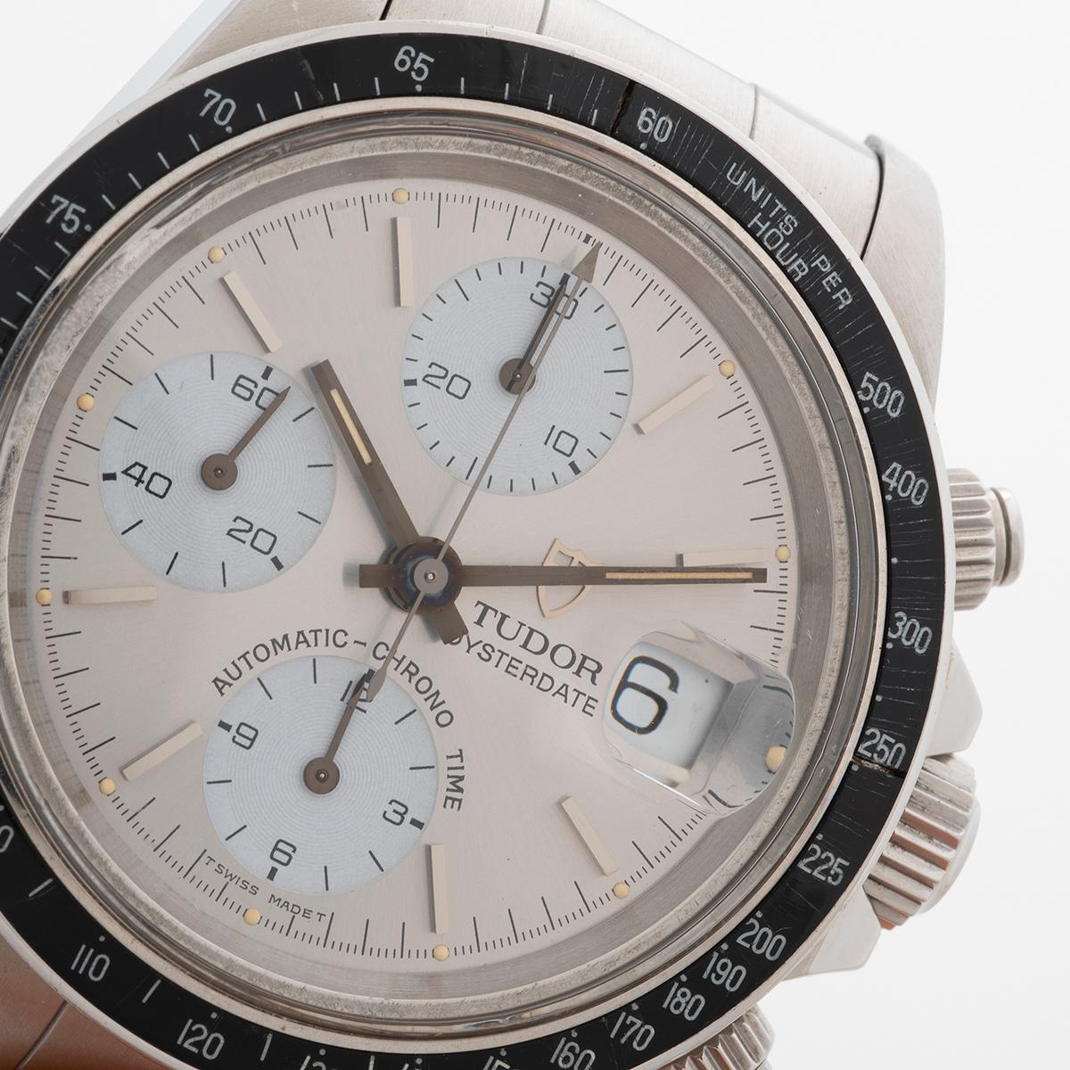 Tudor Oyster Date Chronograph „Big Block“ Ref 79160, „Albino“ Zifferblatt, B&P's, 1995. im Angebot 4