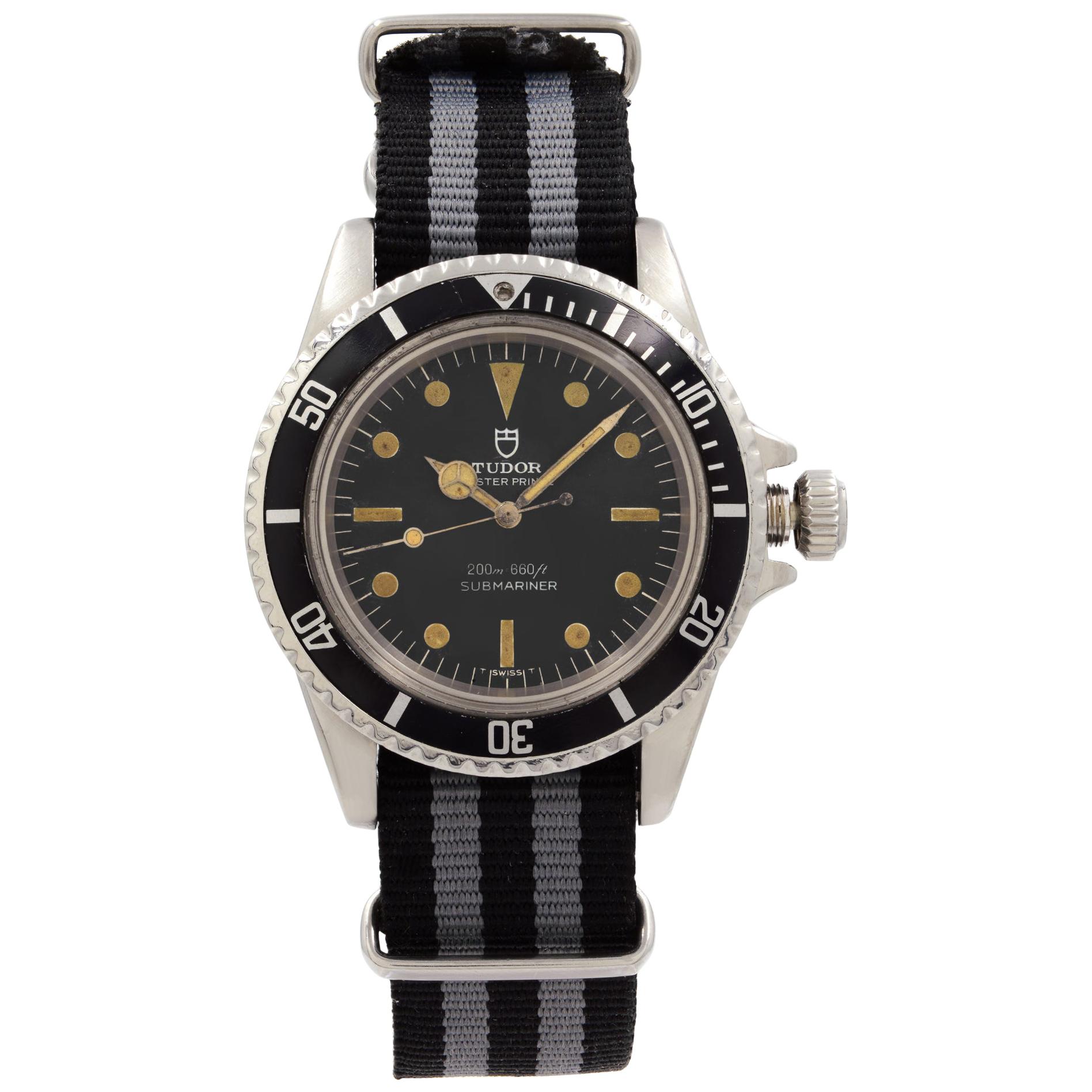 Tudor Oyster Prince Submariner No Date Steel Black Dial Men's Watch 7016/0