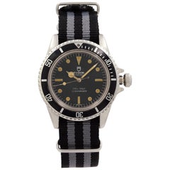 Tudor Oyster Prince Submariner ohne Datum Stahl schwarzes Zifferblatt Herrenuhr 7016/0