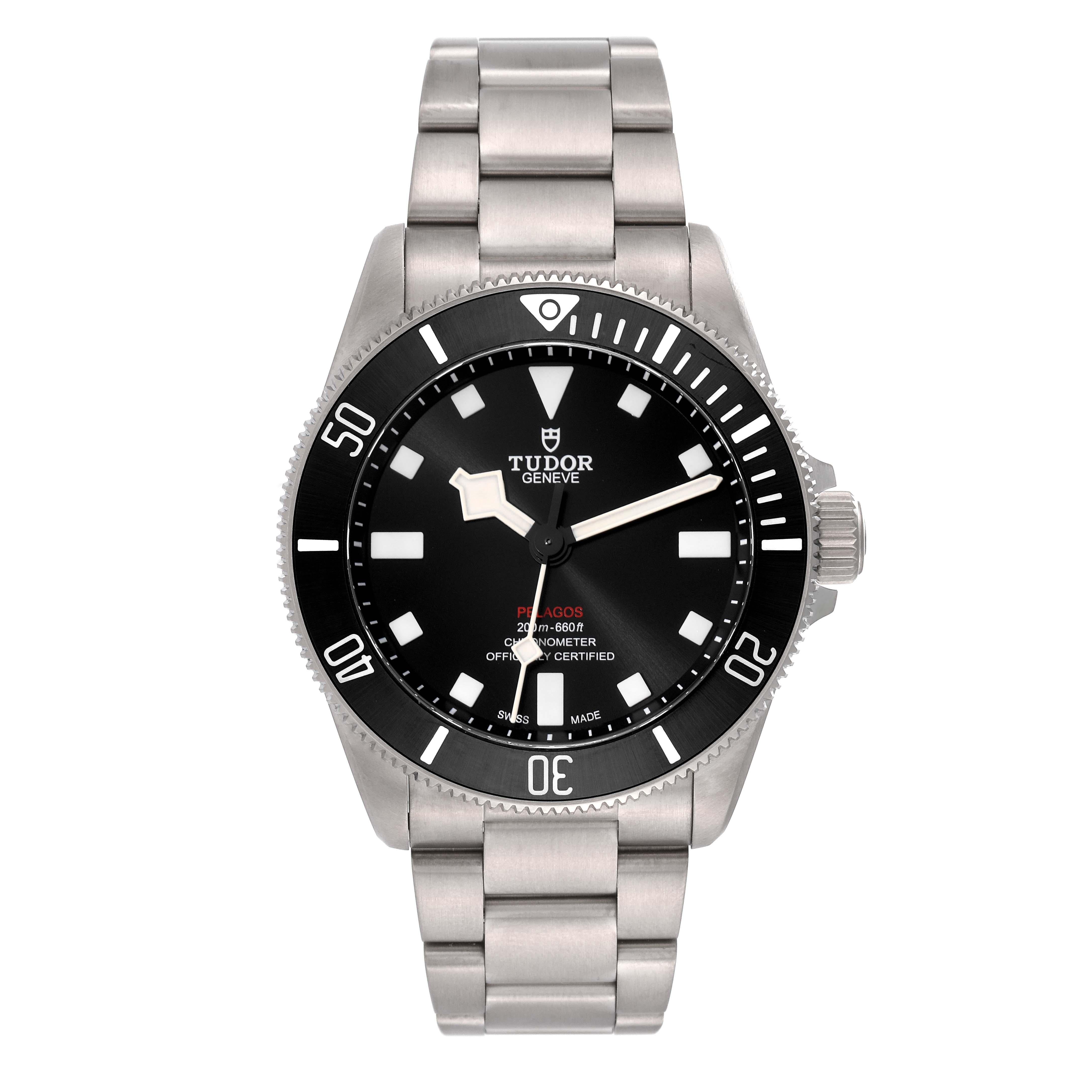 Tudor Pelagos 39mm Black Dial Titanium Mens Watch 25407 Box Card 3