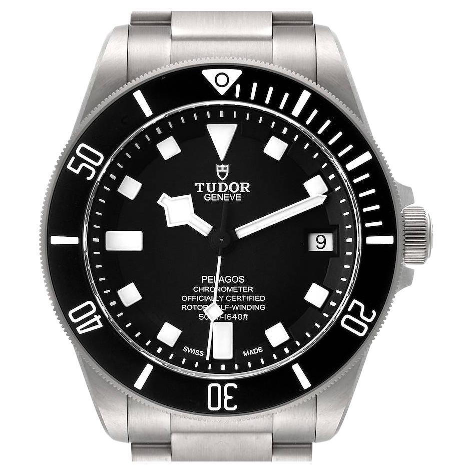 Tudor Pelagos Black Dial Titanium Mens Watch 25600TN Box Card
