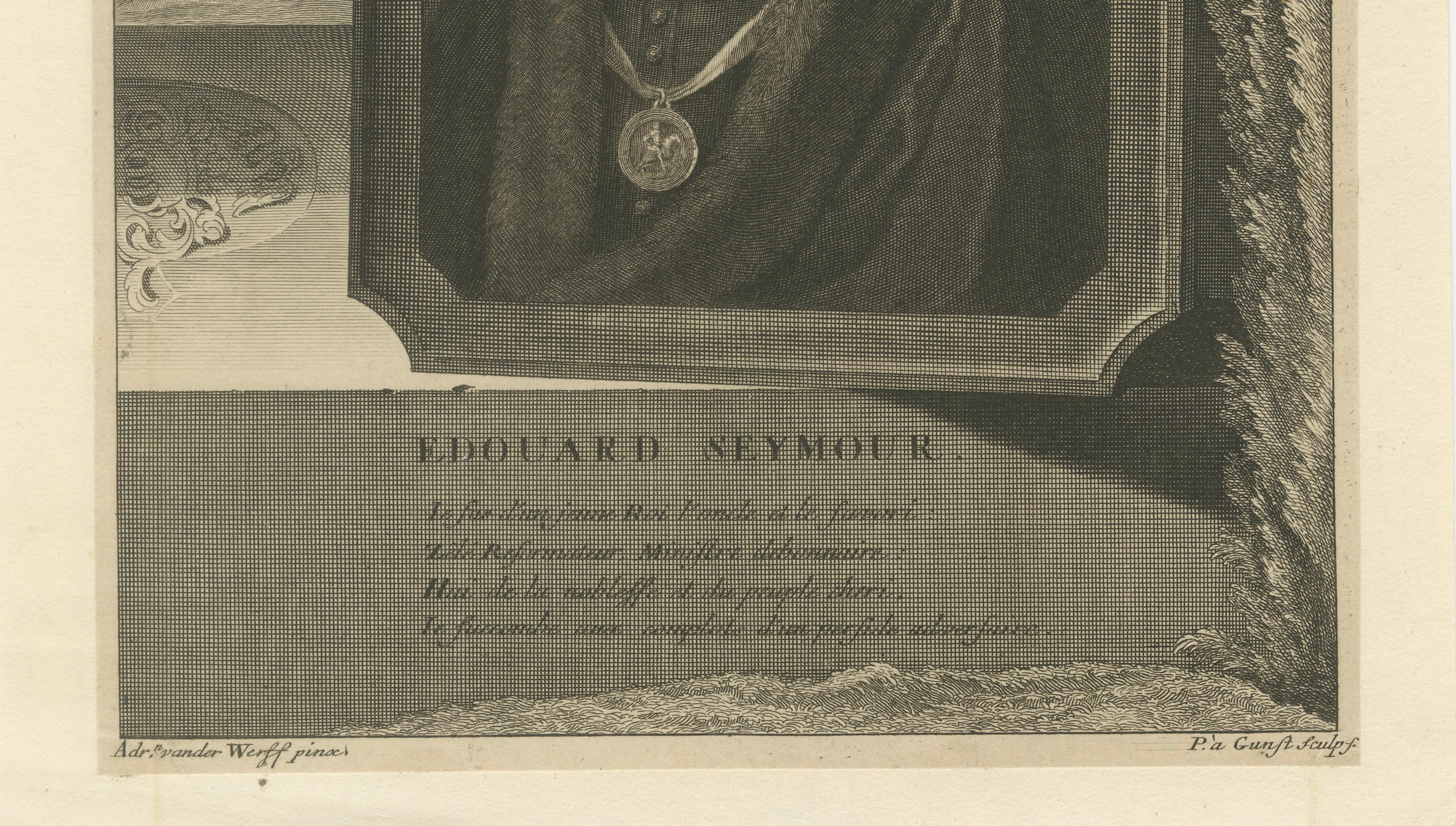 Tudor Portrait Edward Seymour, Duke of Somerset, Engraving, c.1700