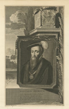 Tudor Portrait Edward Seymour, Duke of Somerset, Engraving, c.1700