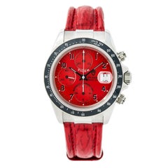 Tudor Prince 72960P With 7.5 mm Band, Stainless-Steel Bezel & Red Dial