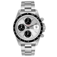 Tudor Prince Chronograph Silver Dial Steel Mens Watch 79260