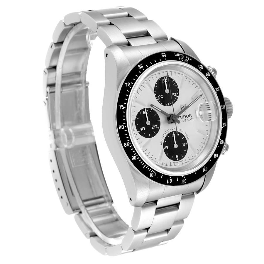 Tudor Prince Chronograph Silber Zifferblatt Stahl-Herrenuhr 79260 im Zustand „Hervorragend“ in Atlanta, GA