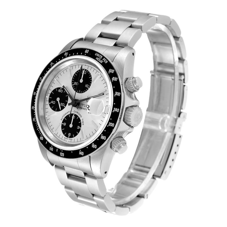 Tudor Prince Chronograph Silber Zifferblatt Stahl-Herrenuhr 79260 1