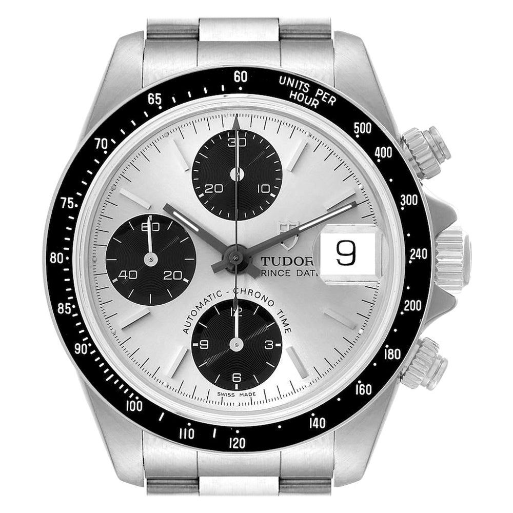 Tudor Prince Chronograph Silber Zifferblatt Stahl-Herrenuhr 79260
