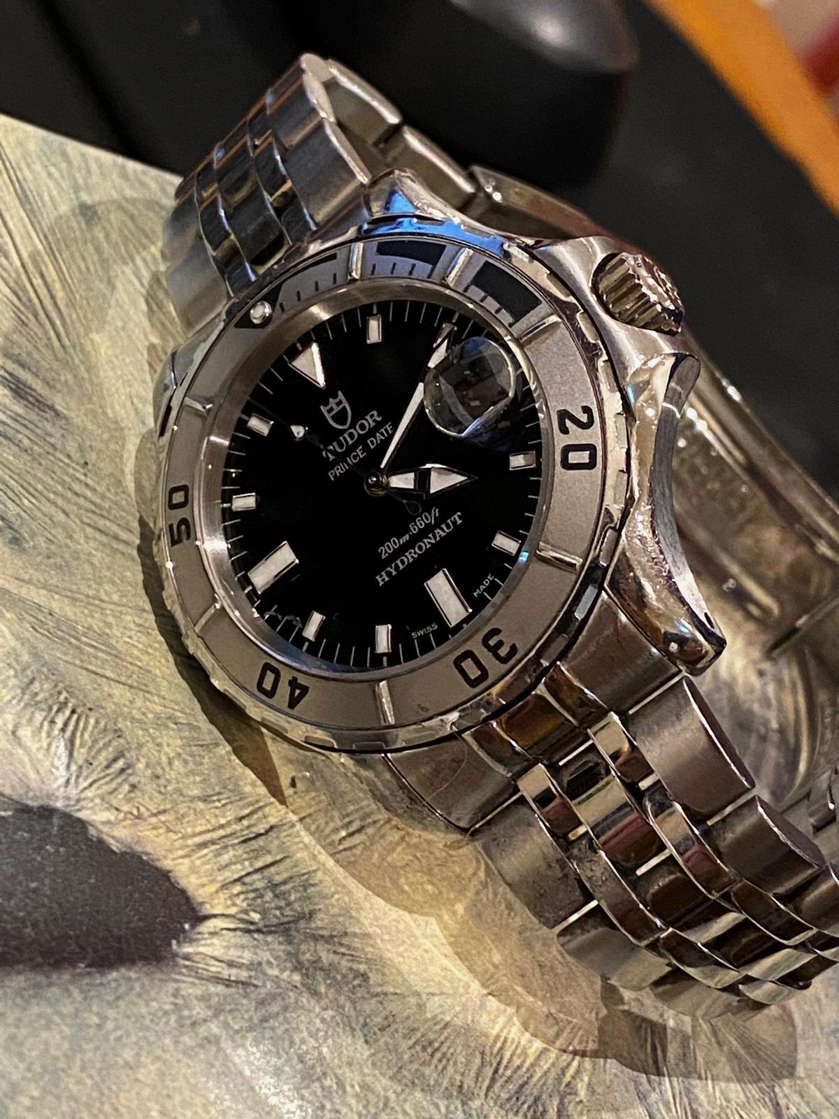 Reloj Tudor Prince Date 200m 660ft Hydronaut ref 89190 Esfera Negra Acero Hombre en venta 3