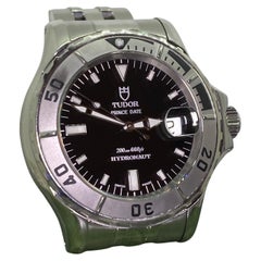 Tudor Prince Date 200m 660ft Hydronaut ref 89190 Schwarzes Zifferblatt Stahl Herrenuhr
