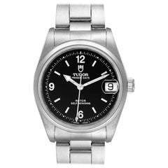 Tudor Prince Date Black Dial Steel Midsize Steel Mens Watch 72000