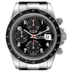 Tudor Prince Date Chronograph Black Dial Steel Mens Watch 79260