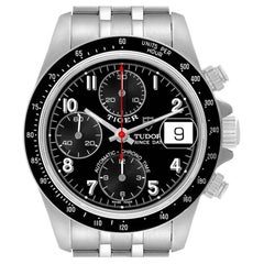 Tudor Prince Date Chronograph Black Dial Steel Mens Watch 79260 Papers