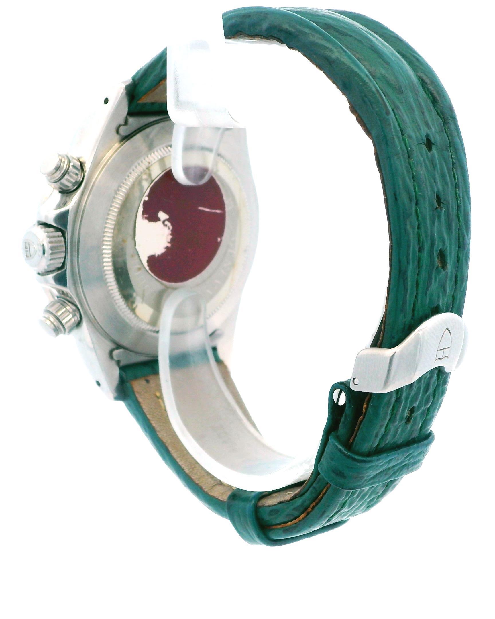 Men's Tudor Prince Date Chronograph Tiger Green 79280 Box & Papers For Sale