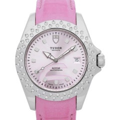 Tudor Prince Date Classic Steel Diamond Pink Dial Automatic Ladies Watch 79420P