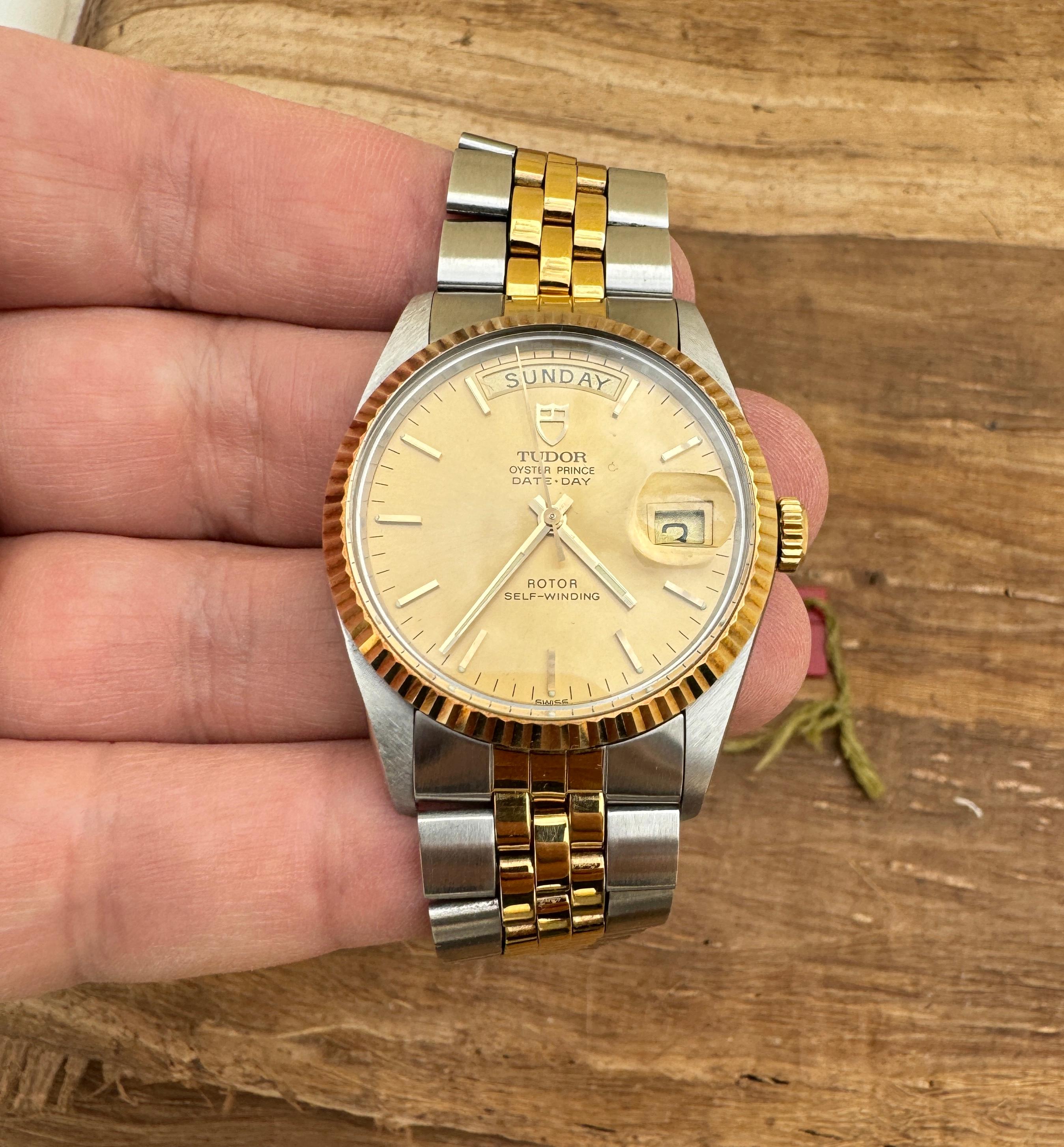Tudor Prince Date Day 94613 Date Day Gold/Steel Watch For Sale 6