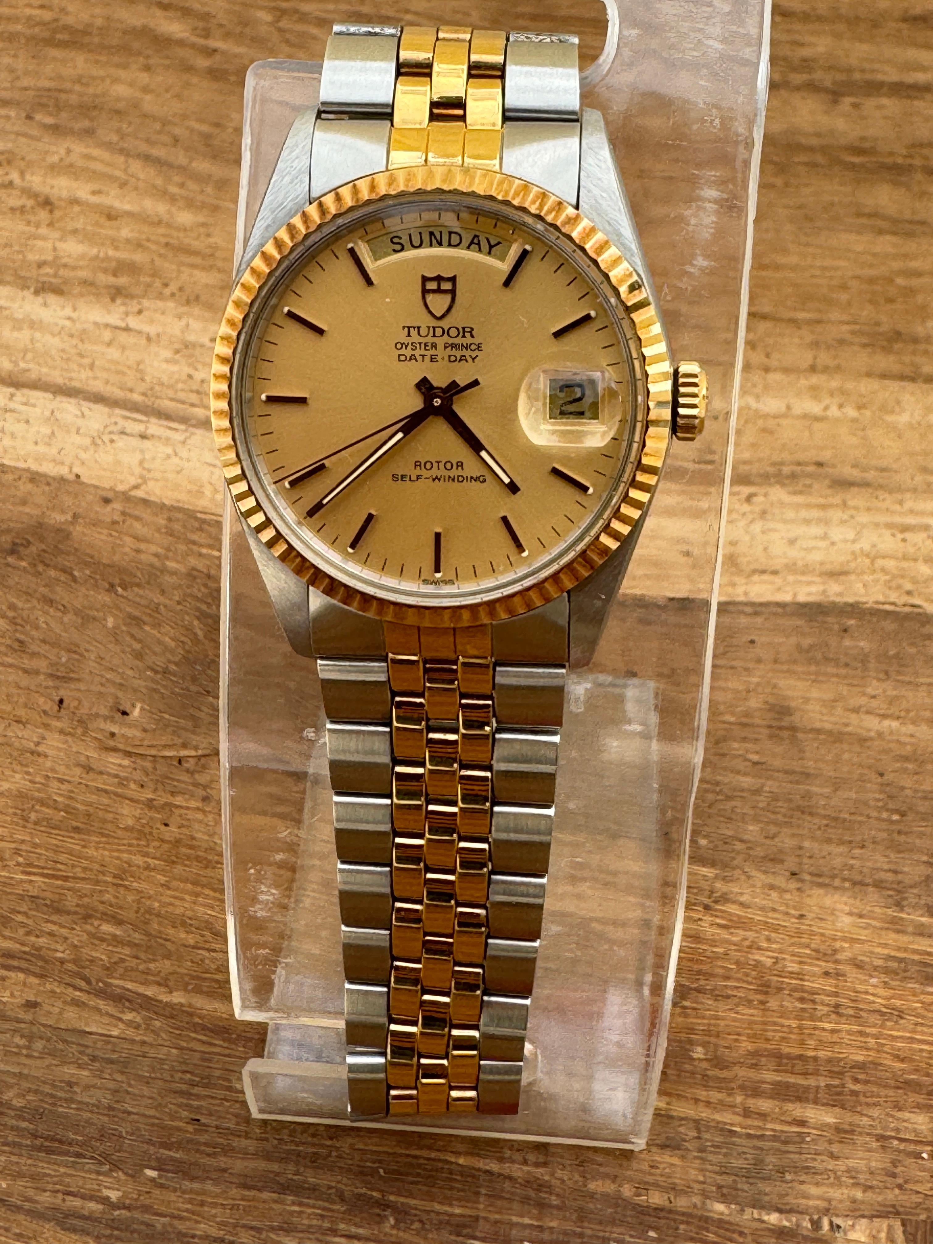 Tudor Prince Date Day 94613 Date Day Gold/Steel Watch For Sale 9