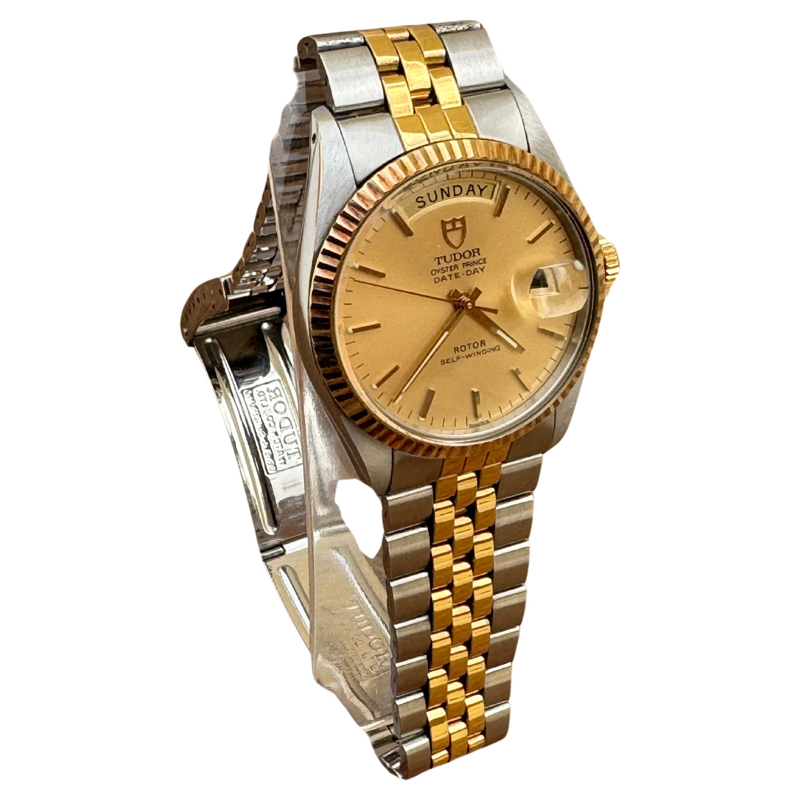 Tudor Prince Date Day 94613 Date Day Gold/Steel Watch For Sale